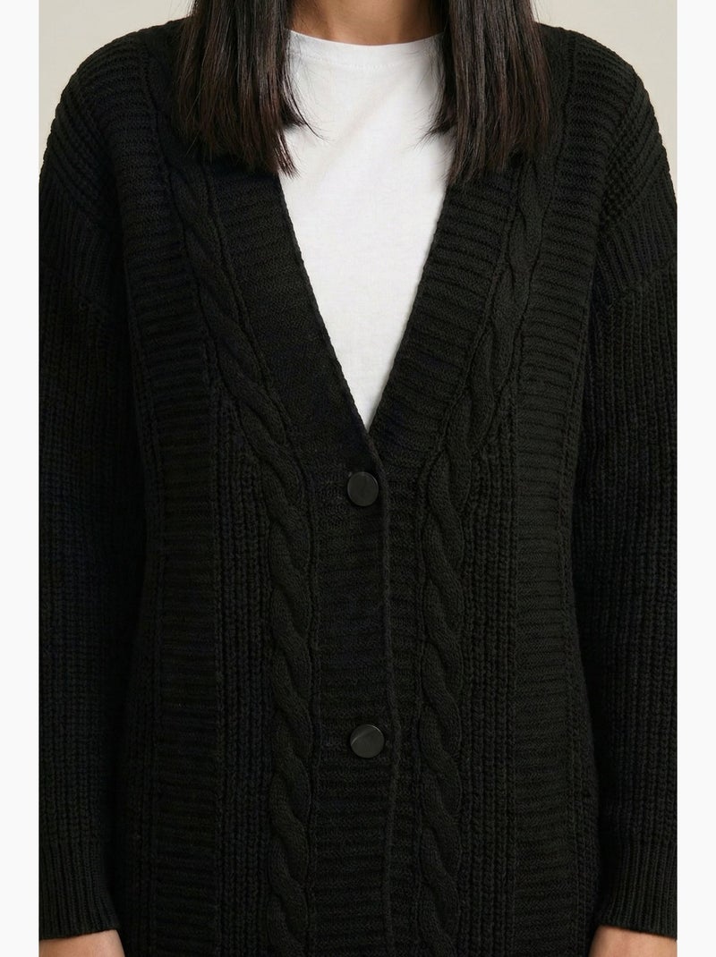 Cardigan en tricot bdart Noir - Kiabi