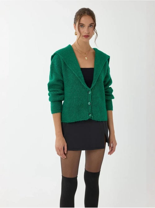 Cardigan en tricot boutonné coupe décontractée - Kiabi Cardigan en tricot boutonné coupe décontractée - Kiabi