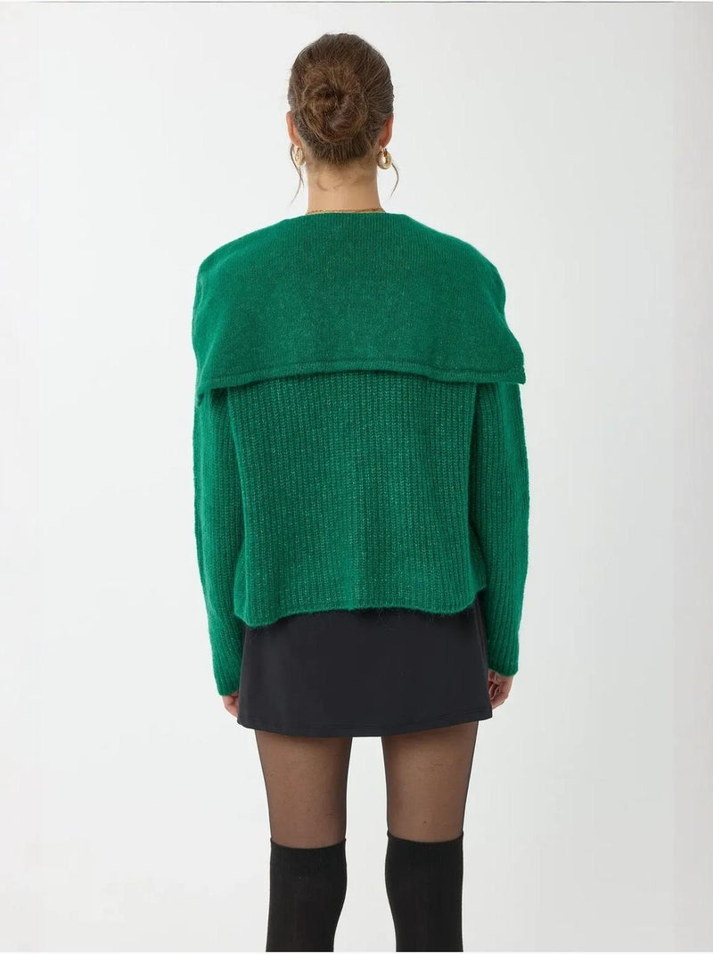 Cardigan en tricot boutonné coupe décontractée Vert émeraude - Kiabi