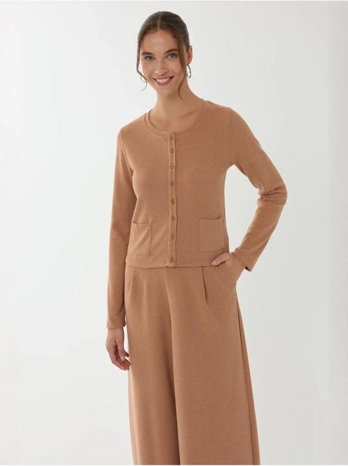 Cardigan en tricot boutonné sur le devant - Kiabi