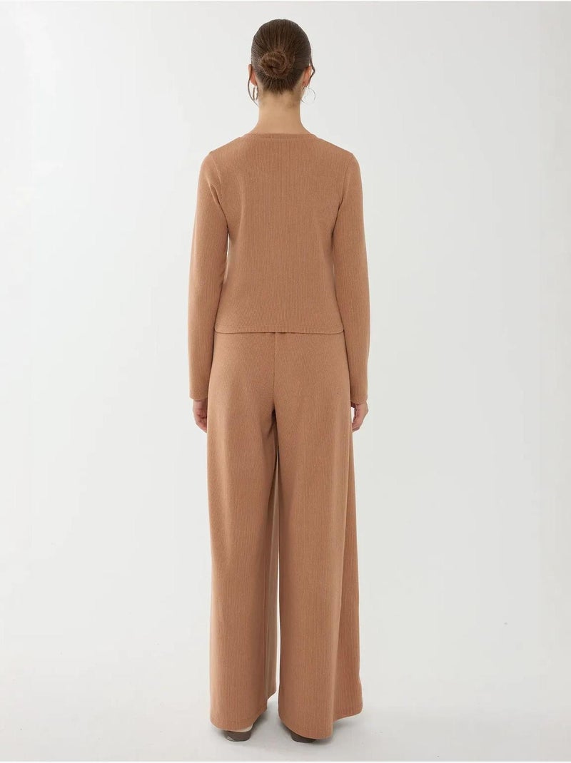 Cardigan en tricot boutonné sur le devant Marron - Kiabi