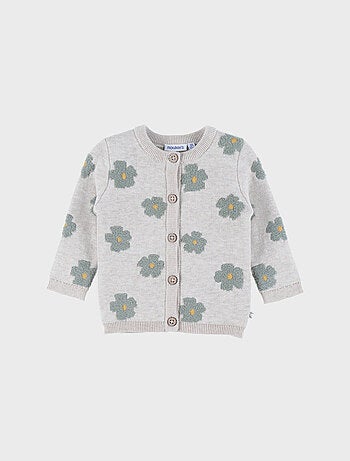 Cardigan en tricot clair à fleurs Noukie's