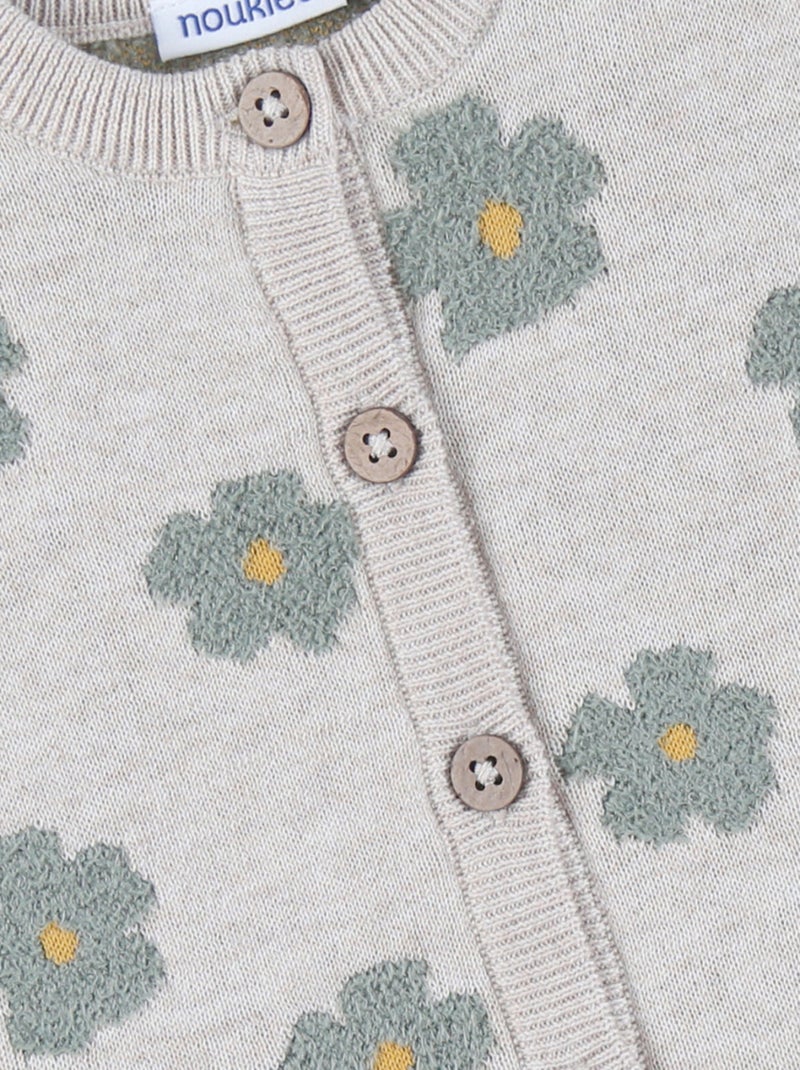 Cardigan en tricot clair à fleurs Noukie's Beige - Kiabi