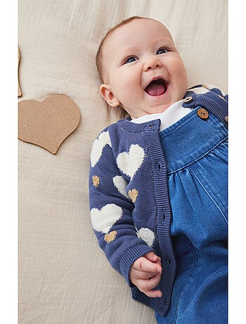 Cardigan en tricot, coeur Noukie's