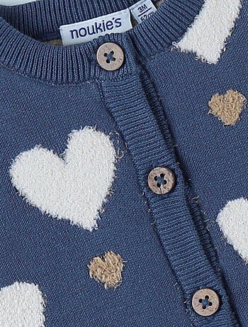 Cardigan en tricot, coeur Noukie's