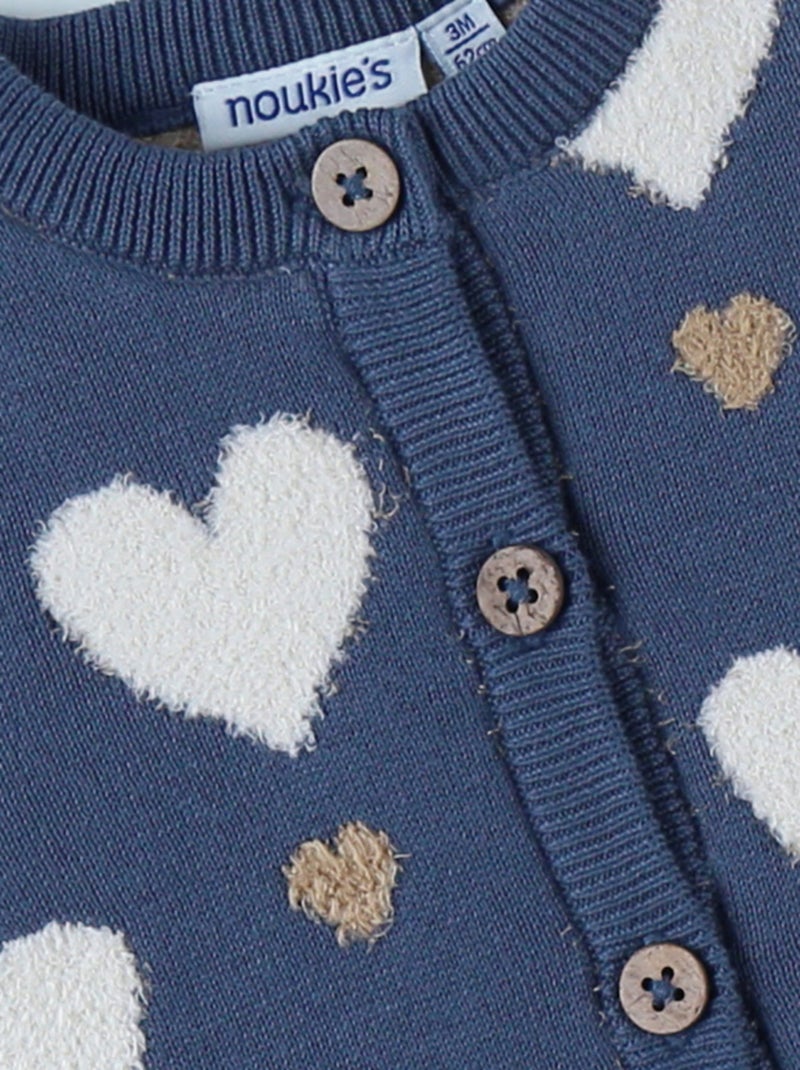 Cardigan en tricot, coeur Noukie's Bleu - Kiabi