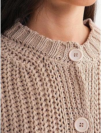 Cardigan en tricot côtelé texturé avec boutons mixray