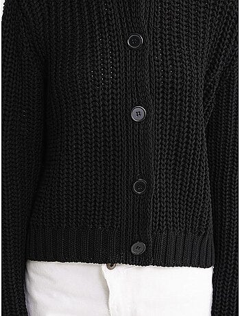 Cardigan en tricot côtelé texturé avec boutons mixray
