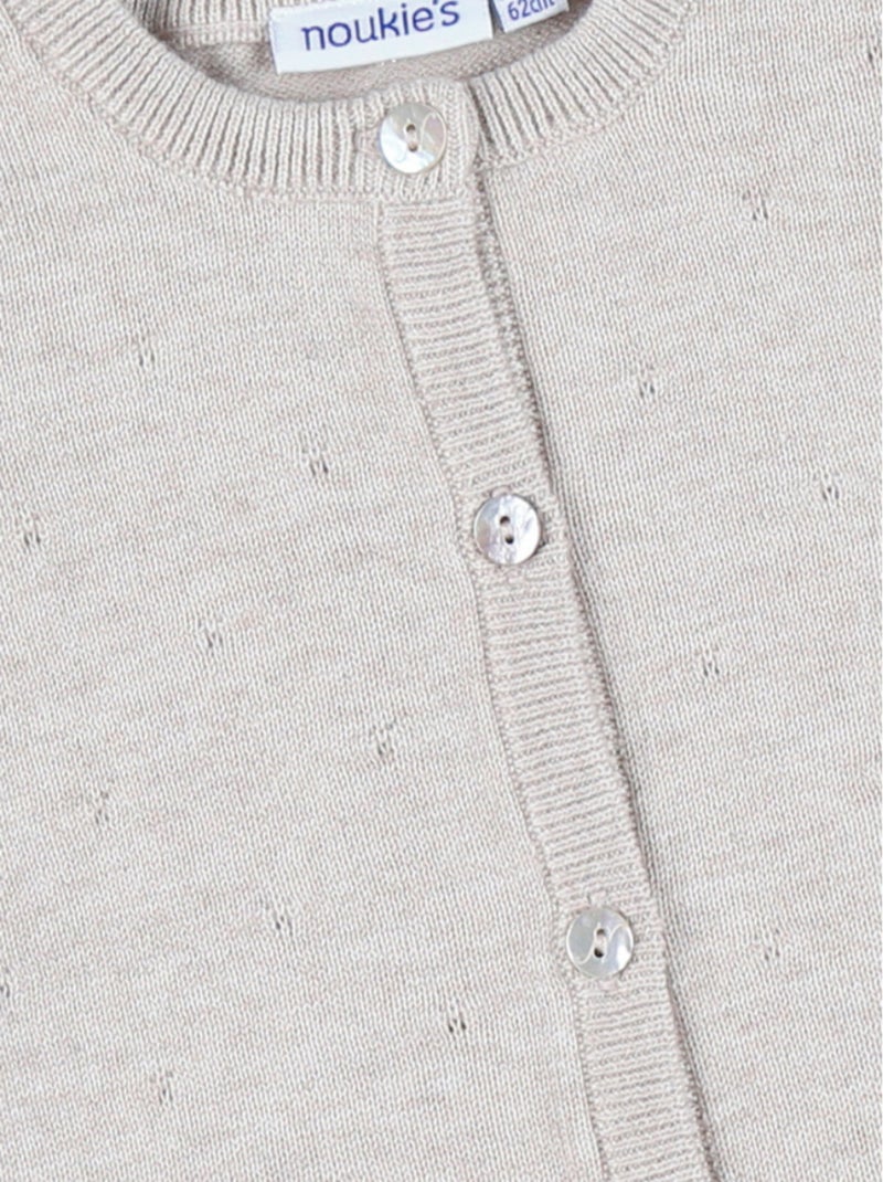 Cardigan en Tricot, Coton Noukie's Beige - Kiabi