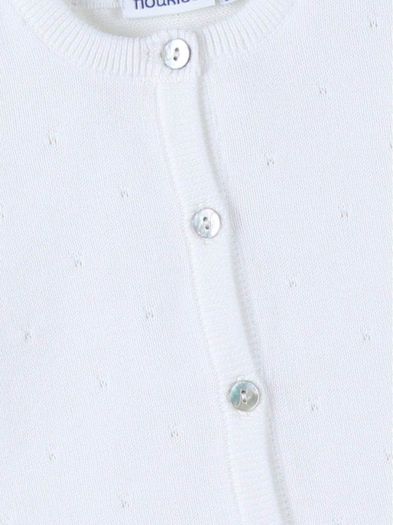 Cardigan en Tricot, Coton Noukie's Blanc - Kiabi