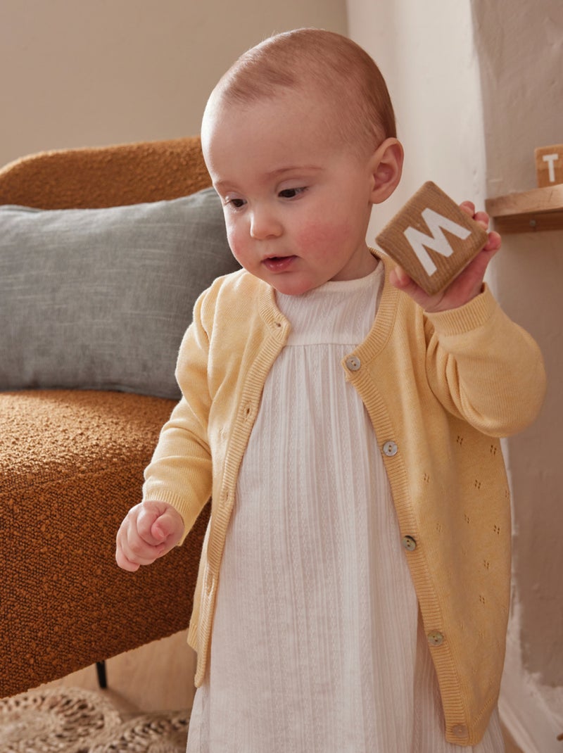 Cardigan en tricot fin, pâle Noukie's Jaune - Kiabi