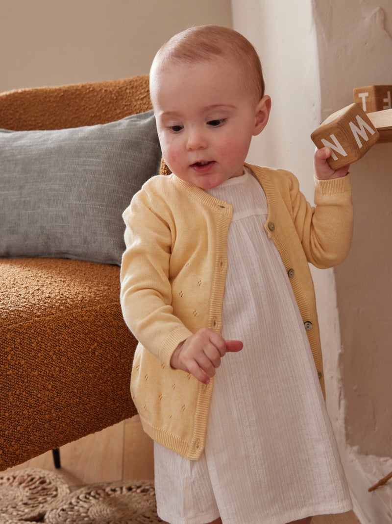 Cardigan en tricot fin, pâle Noukie's Jaune - Kiabi