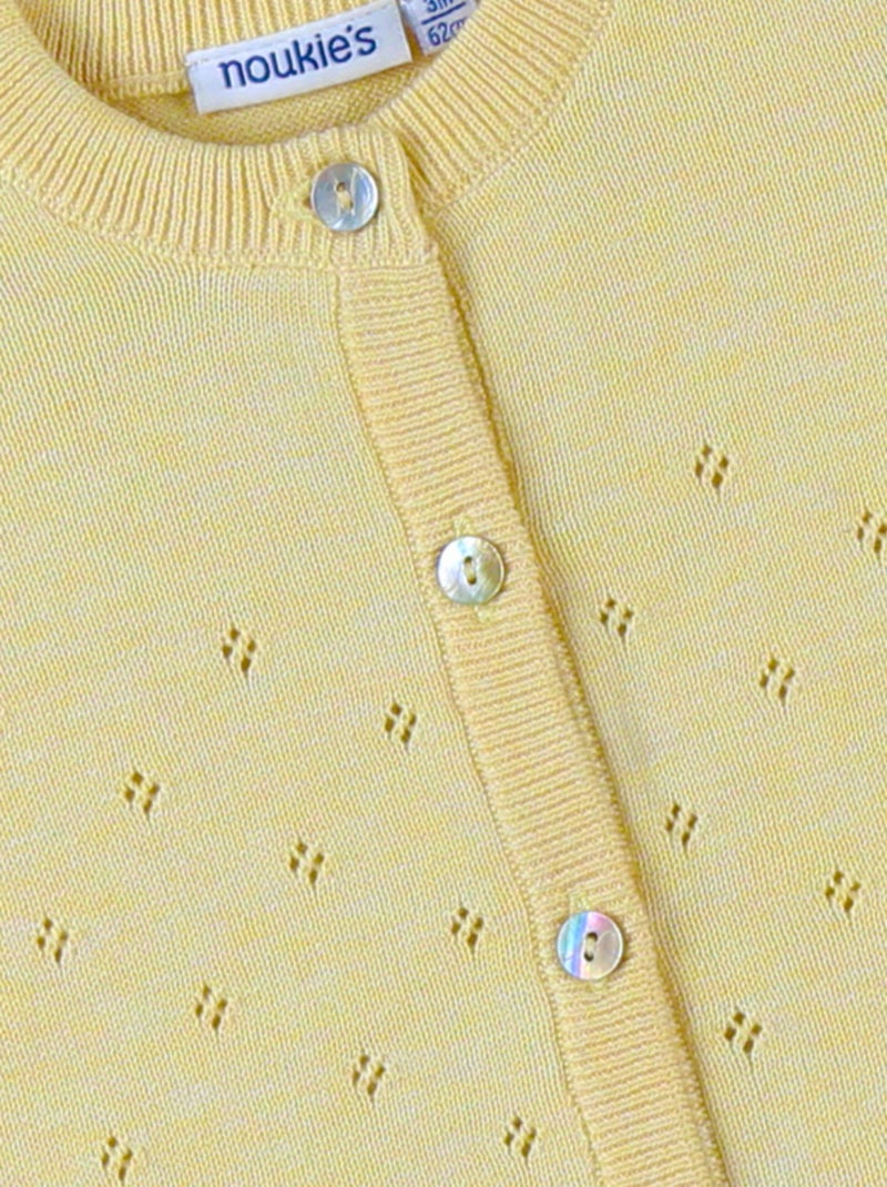 Cardigan en tricot fin, pâle Noukie's Jaune - Kiabi
