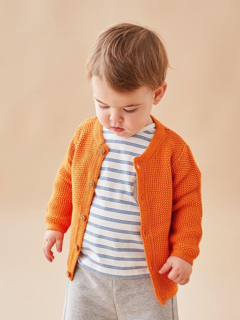 Cardigan en tricot, Orange - Kiabi