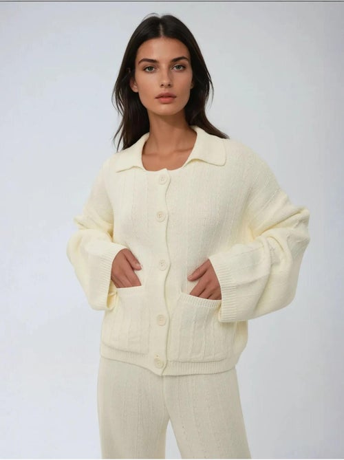 Cardigan en tricot texturé avec boutons - Kiabi Cardigan en tricot texturé avec boutons - Kiabi