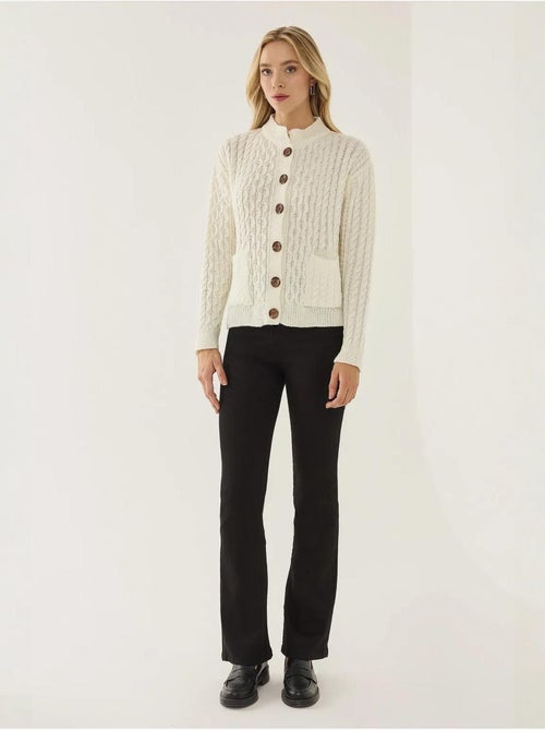 Cardigan en tricot texturé avec boutons - Kiabi