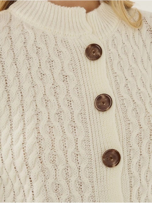 Cardigan en tricot texturé avec boutons - Kiabi