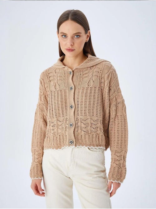 Cardigan en tricot texturé avec fermeture à boutons mixray - Kiabi Cardigan en tricot texturé avec fermeture à boutons mixray - Kiabi