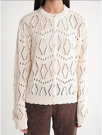 Cardigan en tricot texturé avec fermeture à boutons mixray