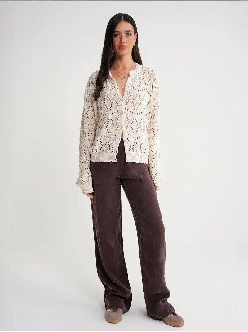 Cardigan en tricot texturé avec fermeture à boutons mixray Beige - Kiabi
