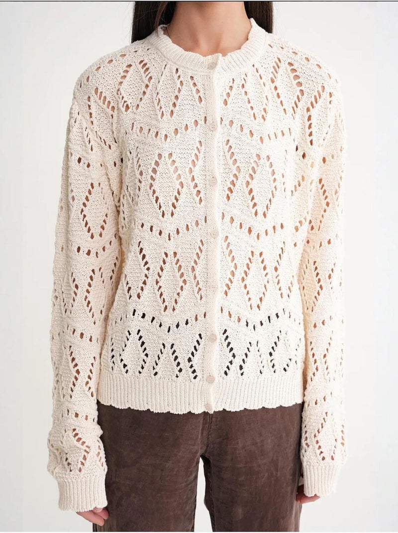 Cardigan en tricot texturé avec fermeture à boutons mixray Beige - Kiabi