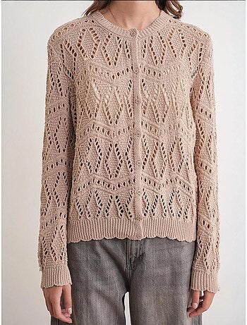 Cardigan en tricot texturé avec fermeture à boutons mixray