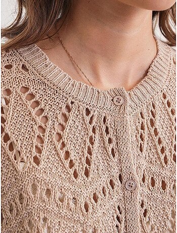 Cardigan en tricot texturé avec fermeture à boutons mixray