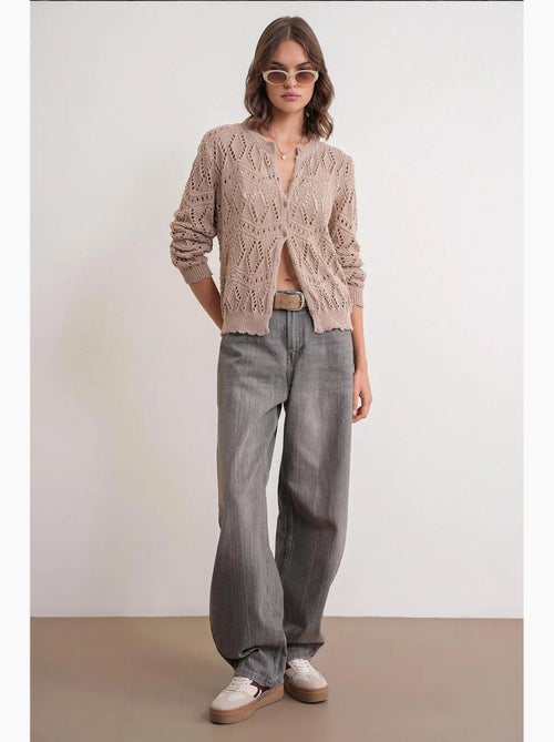 Cardigan en tricot texturé avec fermeture à boutons mixray - Kiabi Cardigan en tricot texturé avec fermeture à boutons mixray - Kiabi