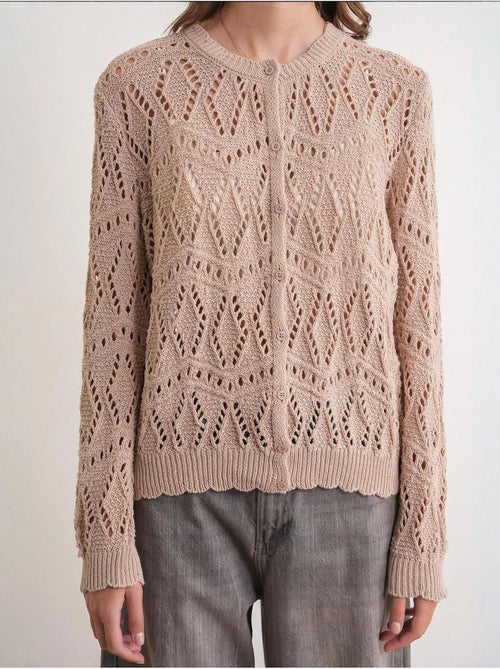 Cardigan en tricot texturé avec fermeture à boutons mixray - Kiabi Cardigan en tricot texturé avec fermeture à boutons mixray - Kiabi