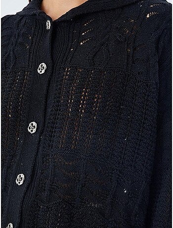 Cardigan en tricot texturé avec fermeture à boutons mixray