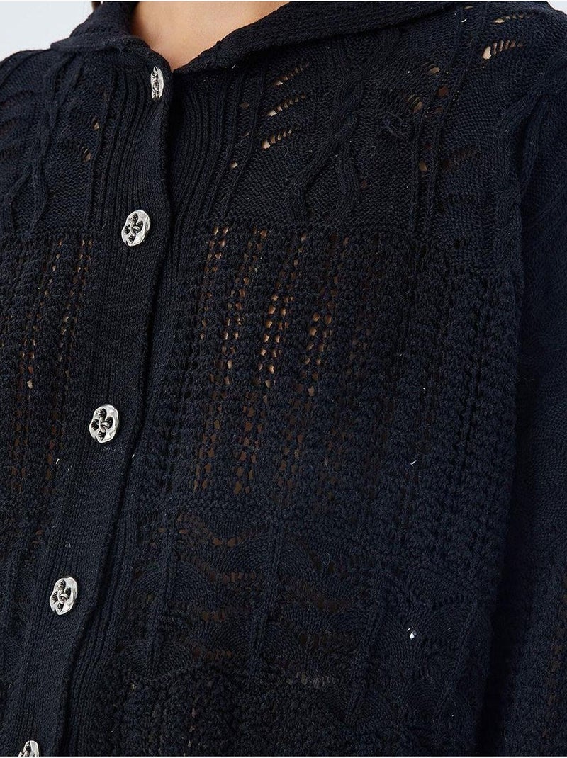 Cardigan en tricot texturé avec fermeture à boutons mixray Noir - Kiabi