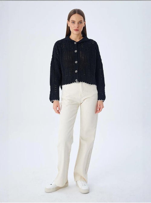 Cardigan en tricot texturé avec fermeture à boutons mixray - Kiabi Cardigan en tricot texturé avec fermeture à boutons mixray - Kiabi