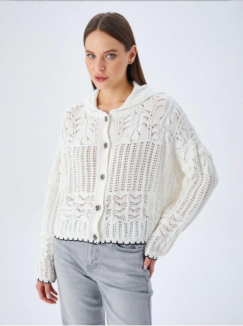 Cardigan en tricot texturé avec fermeture à boutons mixray - Kiabi Cardigan en tricot texturé avec fermeture à boutons mixray - Kiabi