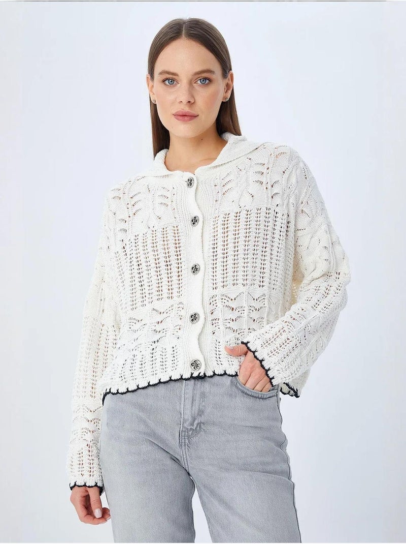 Cardigan en tricot texturé avec fermeture à boutons mixray Sable - Kiabi