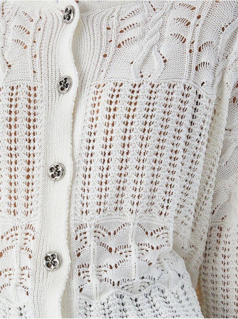Cardigan en tricot texturé avec fermeture à boutons mixray Sable - Kiabi