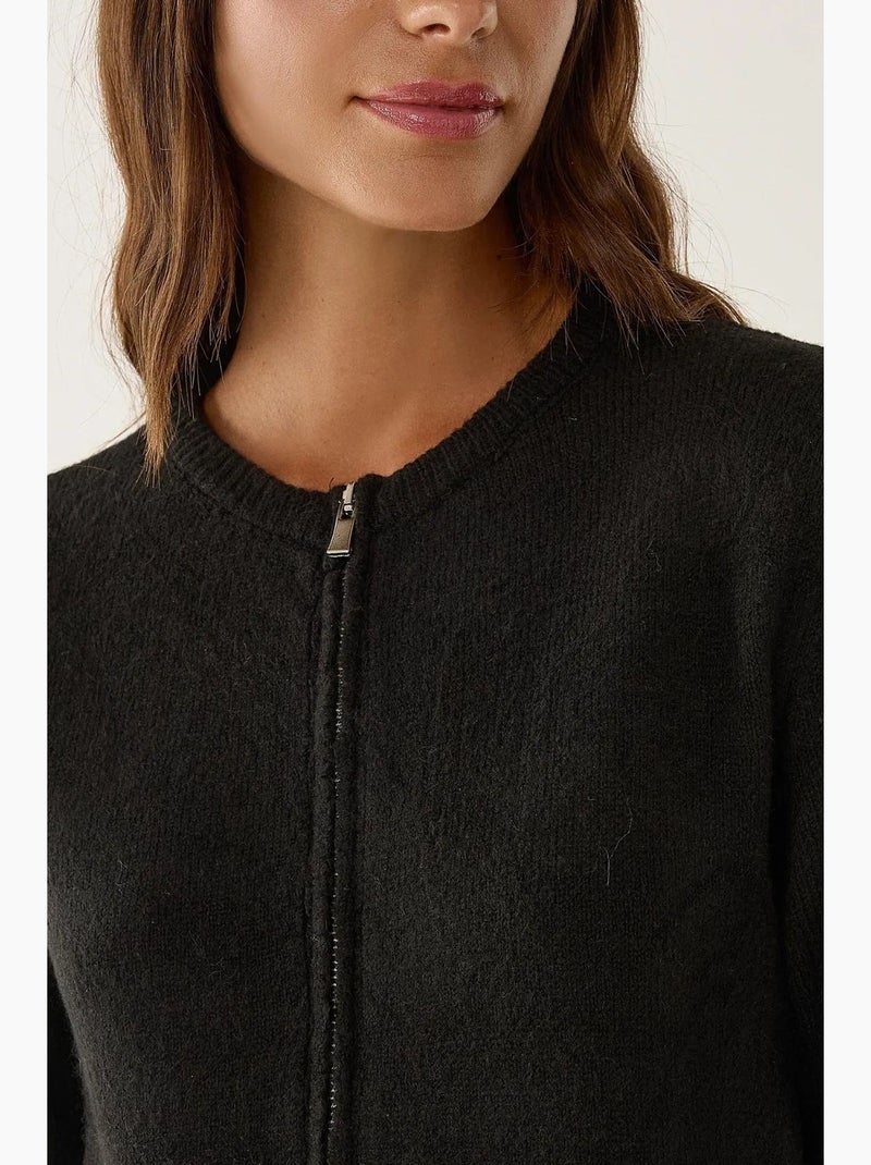 Cardigan en tricot zippé hiccup Noir - Kiabi