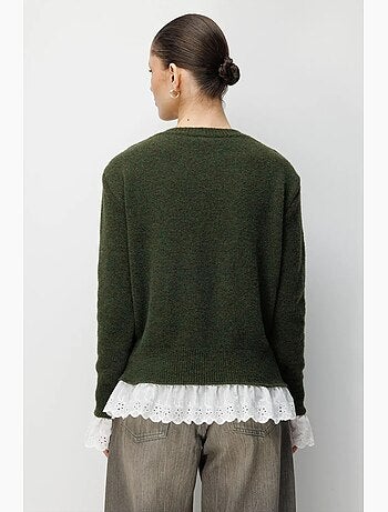 Cardigan femme à col rond et boutons mixray