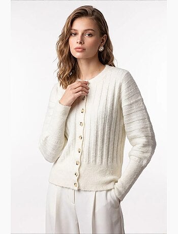 Cardigan femme à col rond mixray