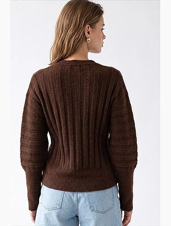 Cardigan femme à col rond mixray