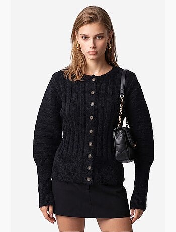 Cardigan femme à col rond mixray