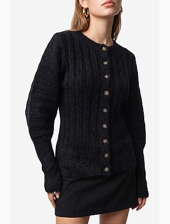 Cardigan femme à col rond mixray