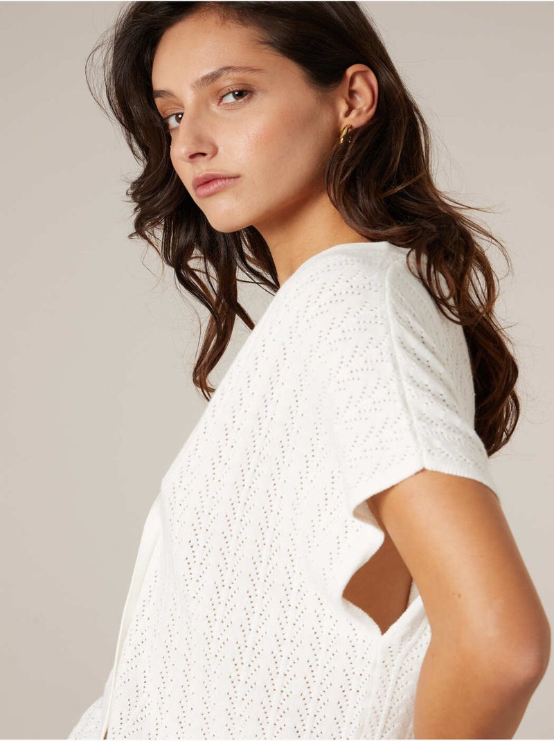 Cardigan femme en coton 'Deeluxe' Blanc - Kiabi