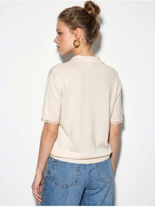 Cardigan femme en maille côtelée à dentelle et boutons lucci - Kiabi Cardigan femme en maille côtelée à dentelle et boutons lucci - Kiabi