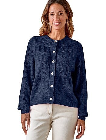 Cardigan femme en maille fantaisie