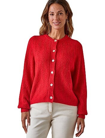 Cardigan femme en maille fantaisie