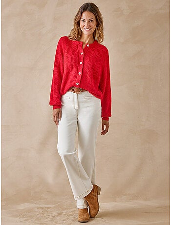 Cardigan femme en maille fantaisie