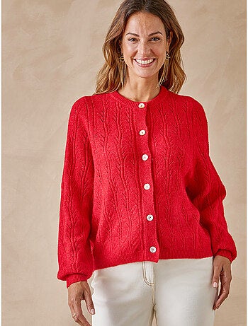Cardigan femme en maille fantaisie