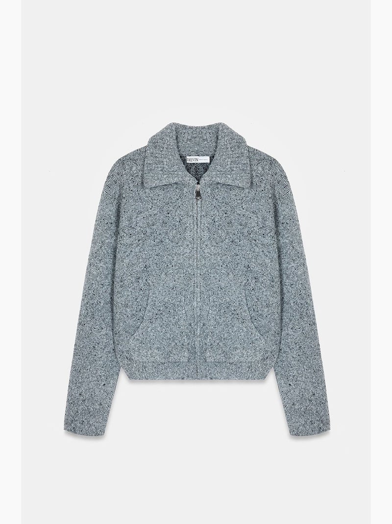 Cardigan femme en mélange de laine dilvin Gris Noir - Kiabi