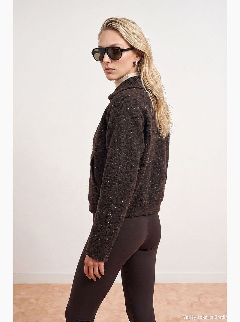 Cardigan femme en mélange de laine dilvin Marron foncé - Kiabi