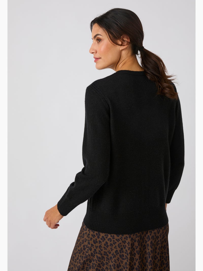 Cardigan fine maille thermolactyl - damart Noir - Kiabi